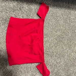 Large red off the shoulder crop top